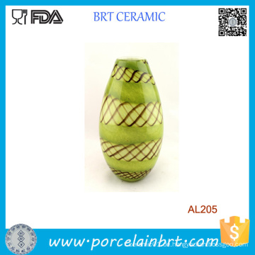 Mundgeblasenes Glas Murano Art Style Teardrop Grün dekorative Vase
